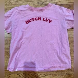 Dutch Bros Coffee DUTCH LUV Pink T-Shirt DB 1992 MEDIUM